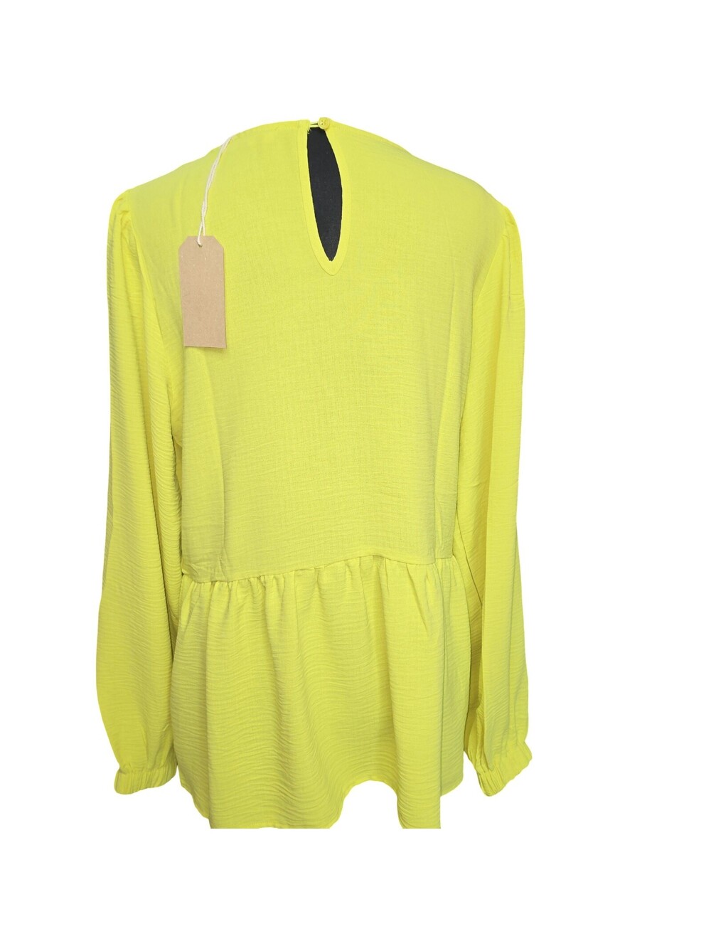 Ott (over the top) boutique brand, Babydoll Peplum Long Sleeve Blouse Size Small - Picture 2 of 6